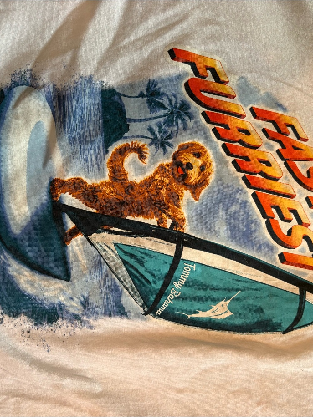 Tommy Bahama White Tshirt Goldendoodle Fast and Furriest - Picture 5 of 5